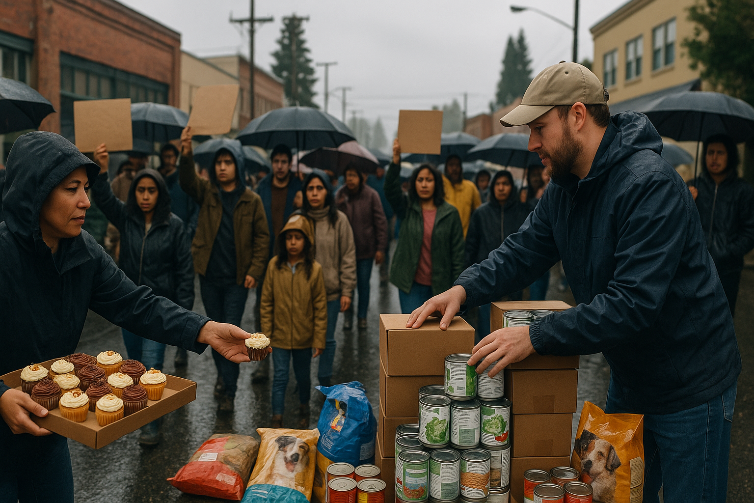 ‘Let Them Eat Cake’: Cascade Forward Project says biweekly march collected 475 pounds for local aid groups