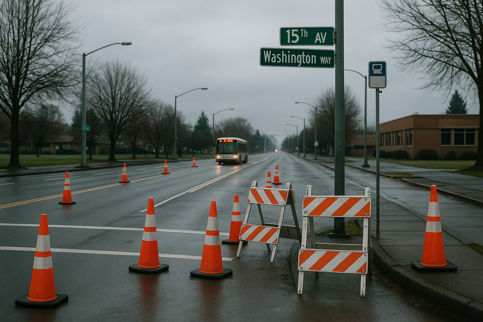 LCC water main relocation enters Phase 3 near Washington Way and 15th Avenue; traffic impacts expected through Feb. 13