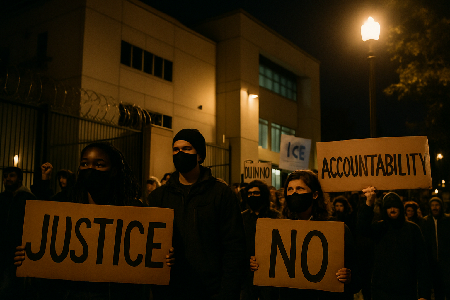 Protesters Rally Outside Portland ICE Facility After Minnesota Police Killing