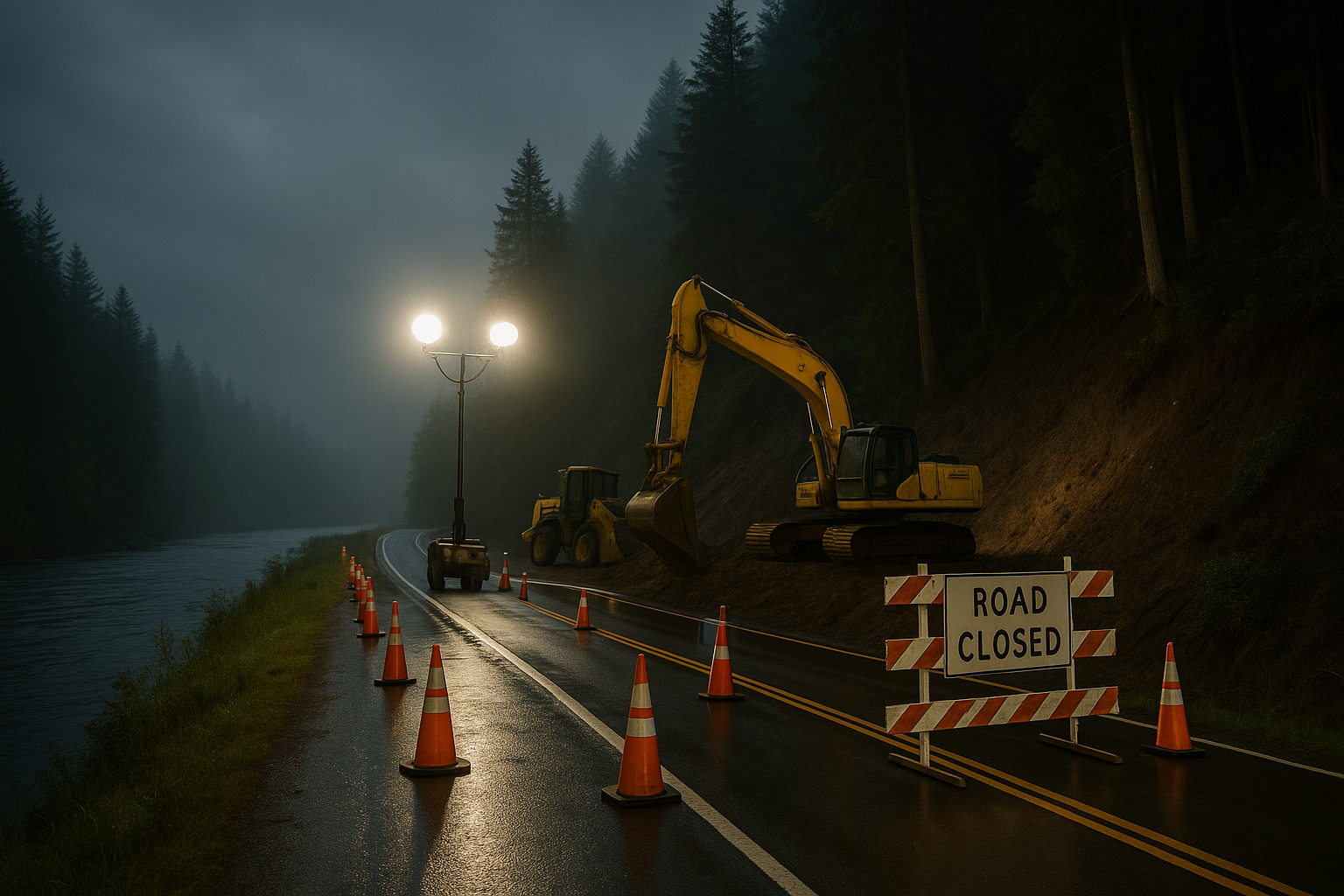 WSDOT Schedules Nighttime Closures on US 101 Near Forks for Emergency Slide Repairs