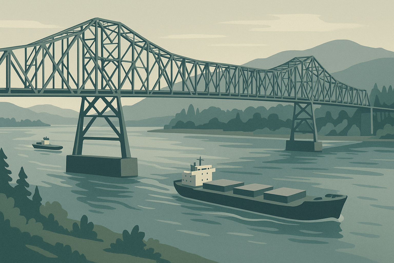 State and Federal Agencies Weigh Measures to Reduce Vessel‑Strike Risk at Lewis and Clark Bridge